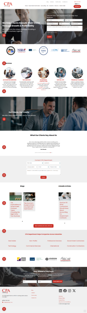CPA Department website build by dca virtual