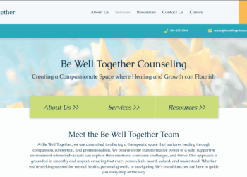 Be Well together Counseling WordPress website
